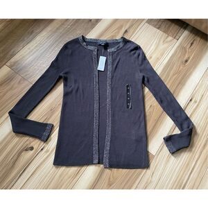 NWT BANANA REPUBLIC Open Front Grey and Silver Women’s Cardigan XS